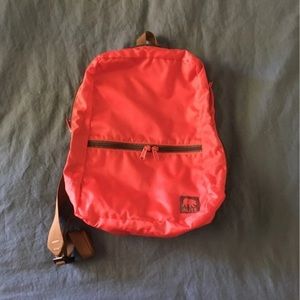 Red and brown kid backpack